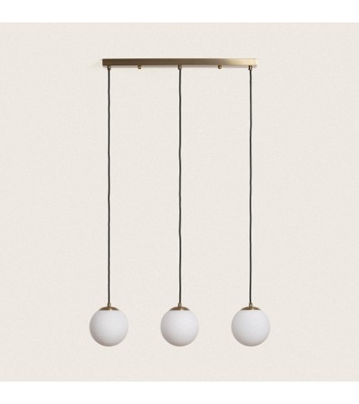 Suspension Métal et Verre Moonlight Brass 3 Spots