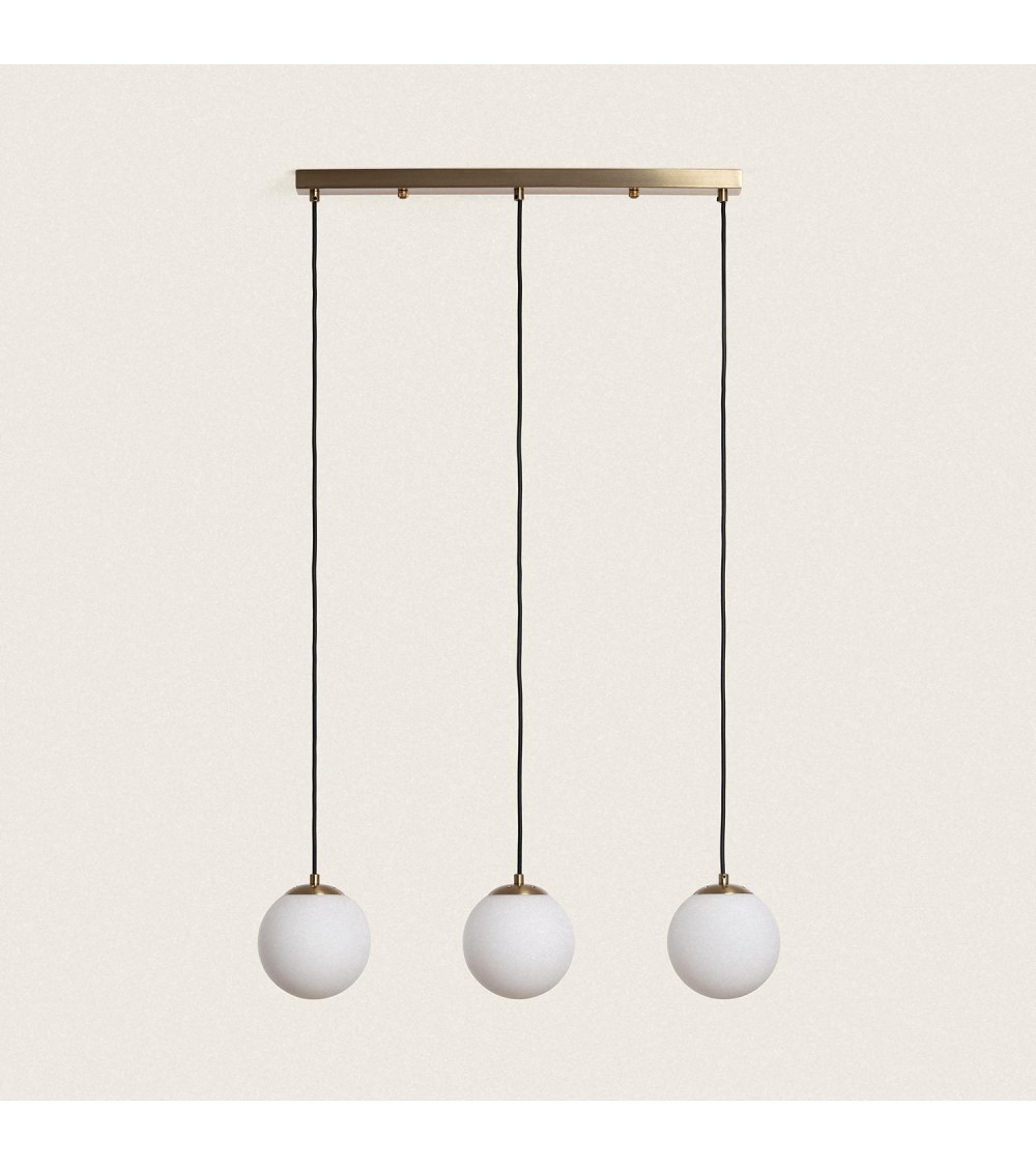 Suspension Métal et Verre Moonlight Brass 3 Spots - 105238 - vue 1