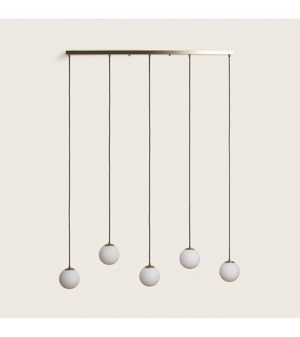 Suspension Métal et Verre Moonlight Brass 5 Spots - 105232 - vue 1
