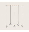 Suspension Métal et Verre Moonlight Brass 5 Spots - 105232 - vue 1