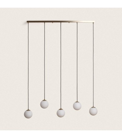 Suspension Métal et Verre Moonlight Brass 5 Spots - 105232 - vue 2