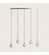 Suspension Métal et Verre Moonlight Brass 5 Spots - 105232 - vue 2