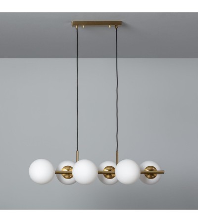 Suspension Métal et Verre Moonlight Brass 6 Spots