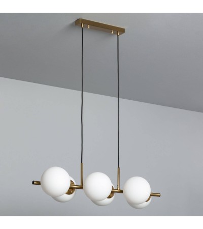 Suspension Métal et Verre Moonlight Brass 6 Spots - 91497 - vue 8