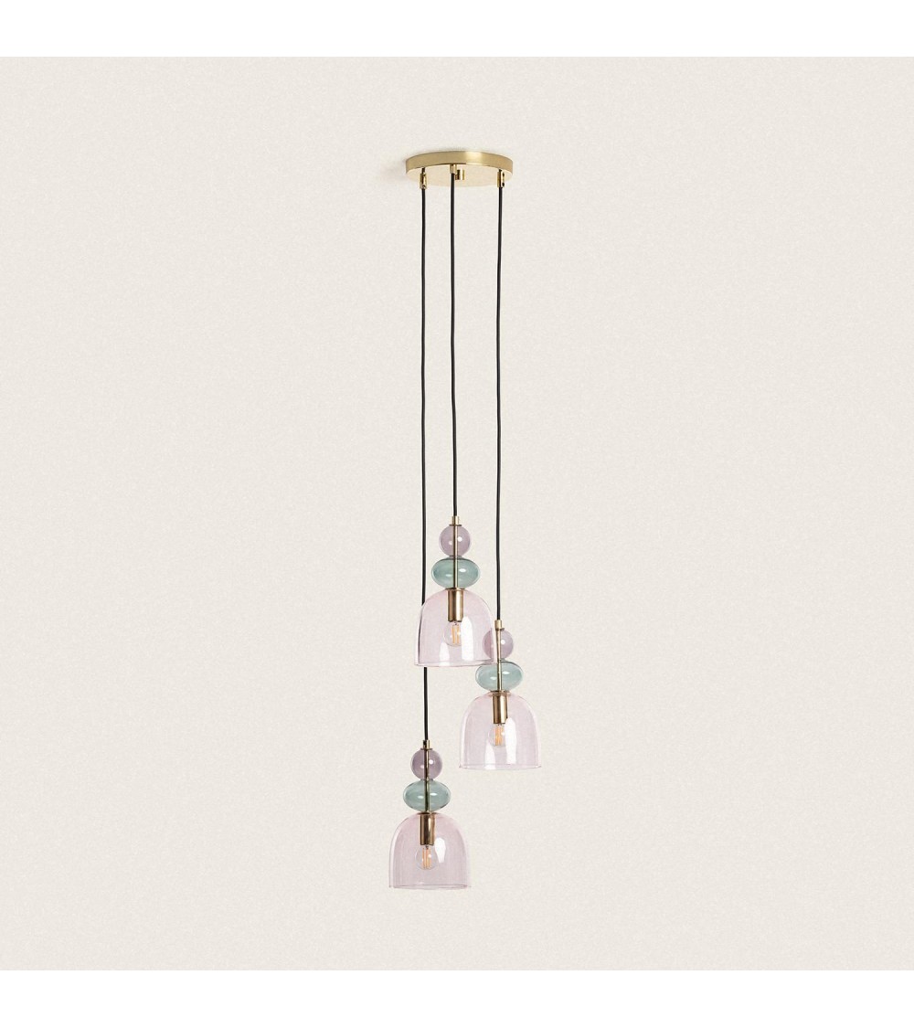 Suspension Métal et Verre Tri Baudelaire - 96722 - vue 1