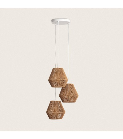 Suspension Papier Tressé Trilla 3 Spots