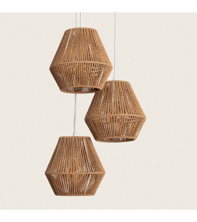 Suspension Papier Tressé Trilla 3 Spots - 90236 - vue 5