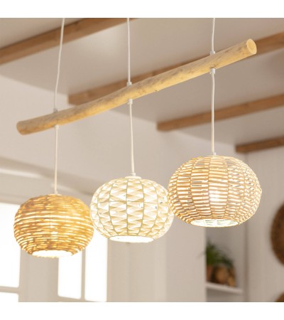 Suspension Rotin et Bois Linfen - 73973 - vue 5