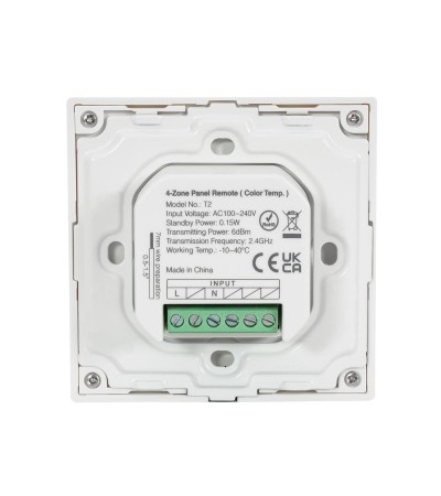 Télécommande Murale RF 220-240V AC pour Variateur LED CCT 4 Zones RF MiBoxer T2 - 86098 - vue 5
