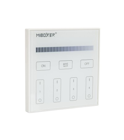 Télécommande Murale RF 220-240V AC pour Variateur LED Monochrome 4 Zones RF MiBoxer T1