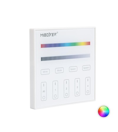 Télécommande Murale RF 220-240V AC pour Variateur LED RGBW 4 Zones RF MiBoxer T3