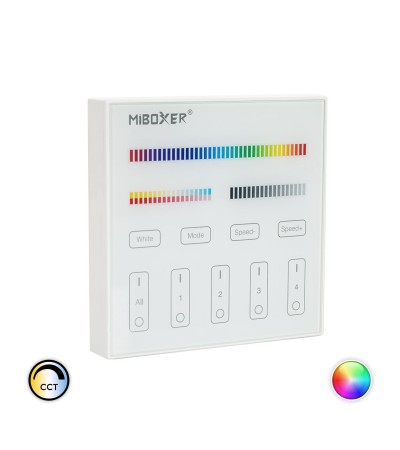 Télécommande Murale RF pour Variateur LED RGB+CCT 4 Zones MiBoxer B4 - 85794 - vue 3