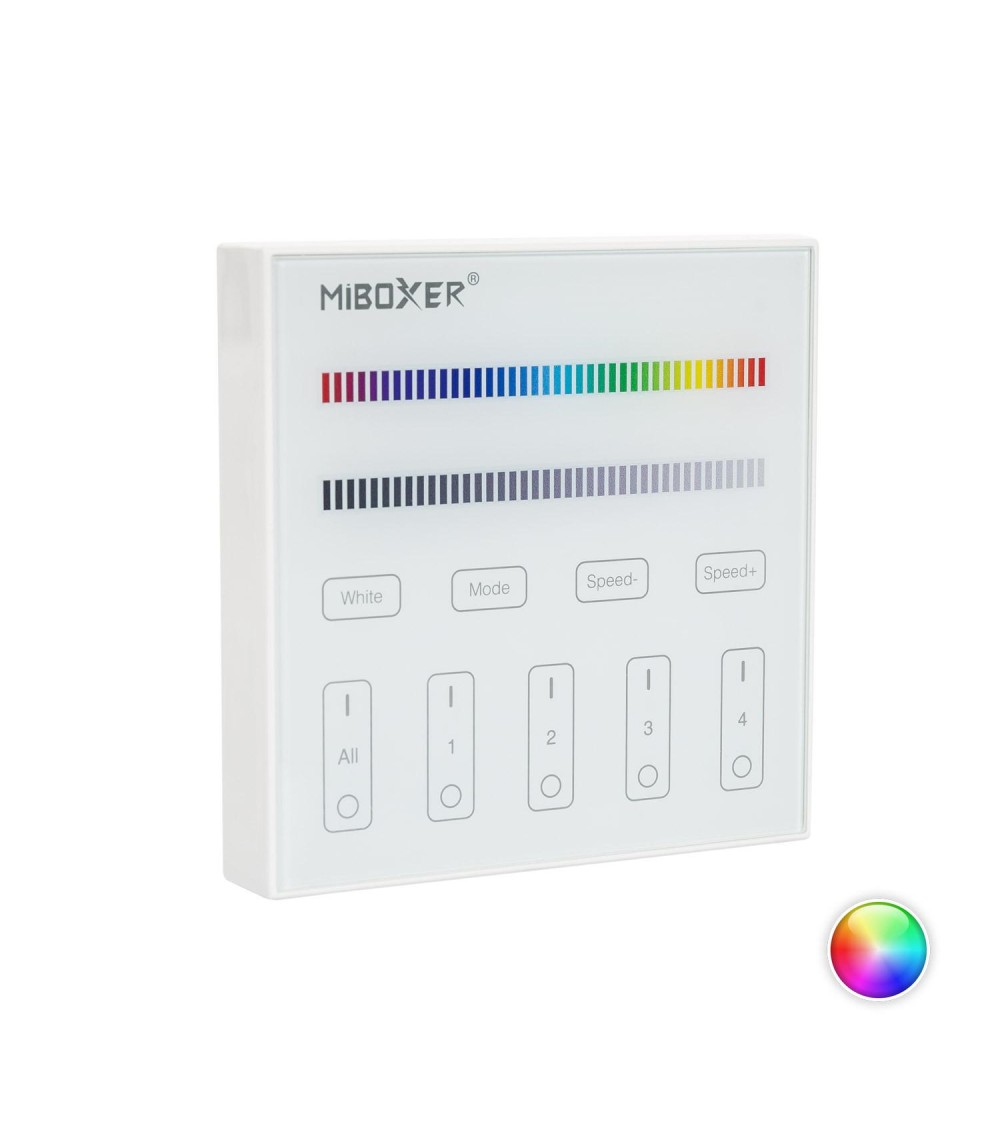 Télécommande Murale RF pour Variateur LED RGBW 4 Zones MiBoxer B3 - 85788 - vue 1