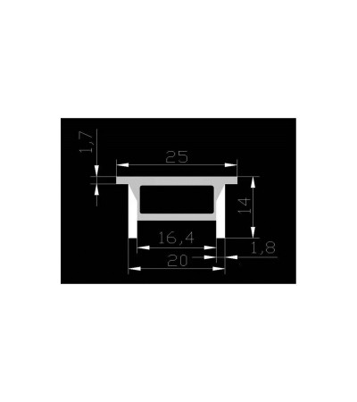 Profilé Néon SFLEX 25x14 Courbe Verticale pour Rubans LED IP20 jusqu'à 15 mm - 106295 - vue 6