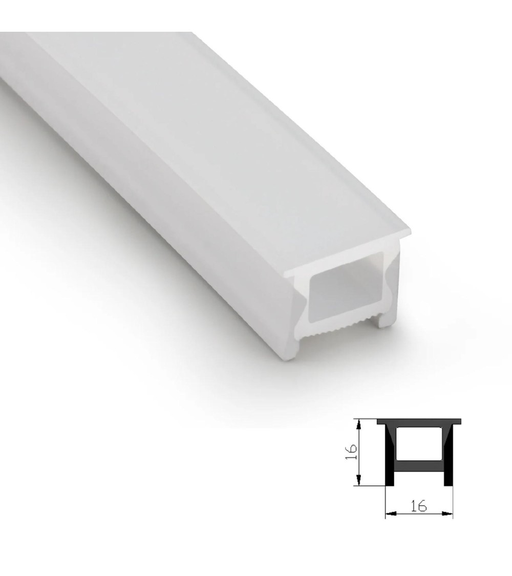 Profilé Néon SFLEX 20x16 Courbe Verticale pour Rubans LED IP20 jusqu'à 12 mm - 109122 - vue 1