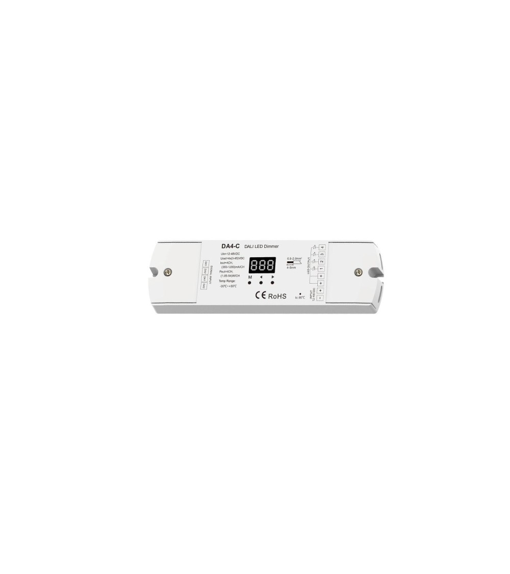 Driver DALI DT6/DT8 Sortie 3-45 V 4 Canaux 350-1200 mA SKYDANCE DA4-C - 109394 - vue 1