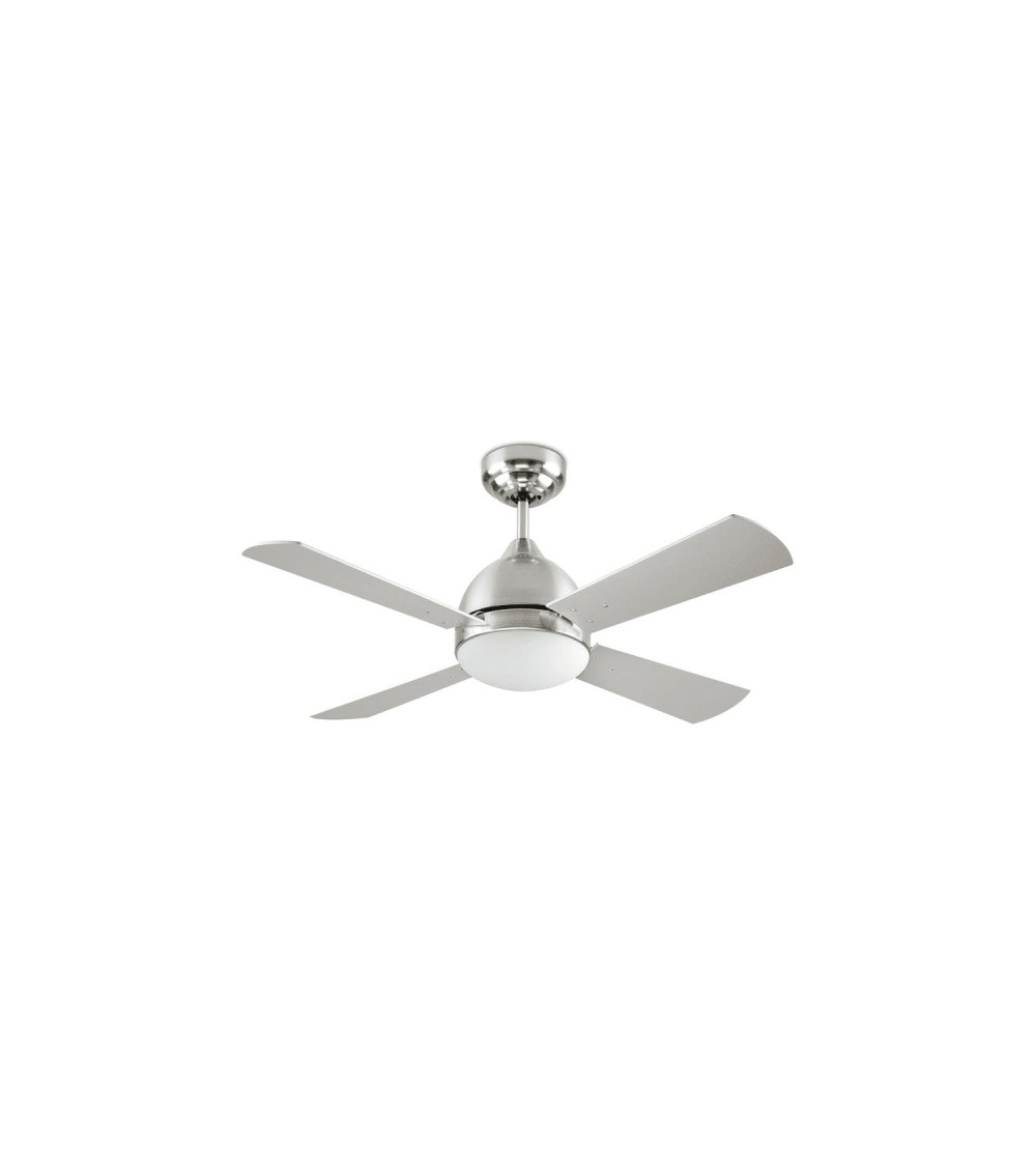 Ventilateur de Plafond Borneo Niquel Pales Réversibles 106.6cm Moteur AC LEDS-C4 VE-0006-SAT - 76018 - vue 1