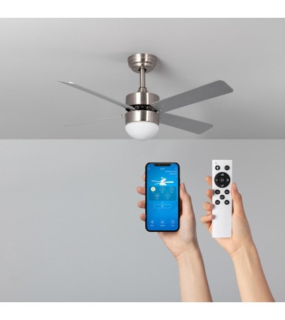 Ventilateur de Plafond Silencieux Cygnus Niquel 107cm Moteur DC WiFi