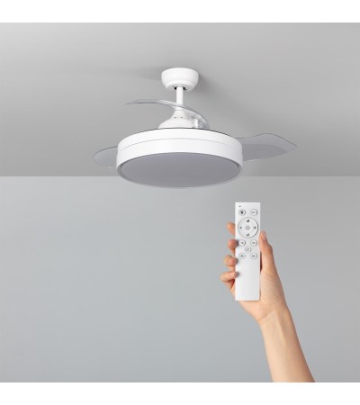 Ventilateur de Plafond Rétractable Silencieux Dalori Blanc 106cm Moteur DC