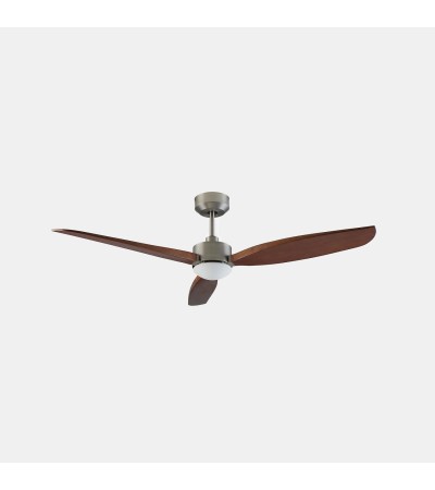 Ventilateur de Plafond Silencieux Embat Niquel Bois 132.7cm Moteur DC LEDS-C4 30-8000-81-F9