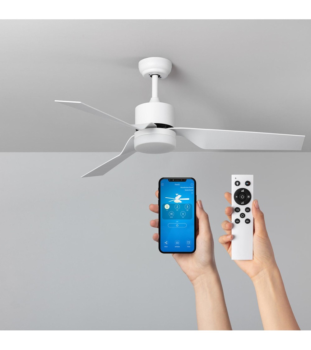 Ventilateur de Plafond Silencieux Minimal PRO Blanc 132cm Moteur DC WiFi - 81894 - vue 1