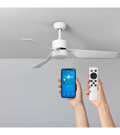 Ventilateur de Plafond Silencieux Minimal PRO Blanc 132cm Moteur DC WiFi - 81894 - vue 3