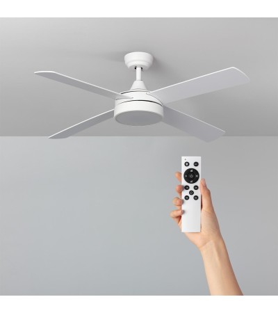 Ventilateur de Plafond Silencieux Timor Blanc 132cm Moteur DC