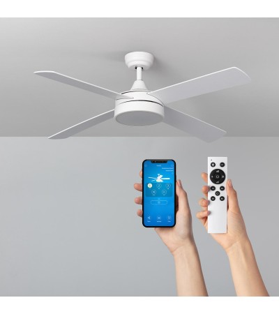 Ventilateur de Plafond Silencieux Timor Blanc 132cm Moteur DC WiFi