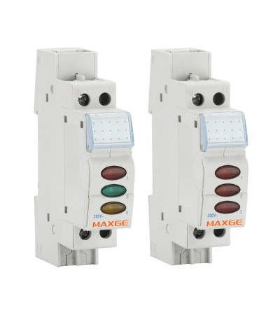 Voyant Lumineux LED Triple MAXGE Alpha+ EPSLT 230VAC - 67205 - vue 3