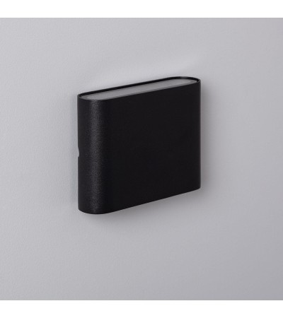 Applique Murale Extérieure LED 6W Aluminium Carrée Éclairage Double Face Noire