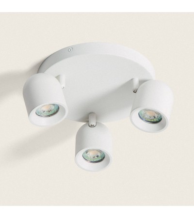 Plafonnier Rond Orientable Aluminium 3 Spots Caleb - 114684 - vue 3