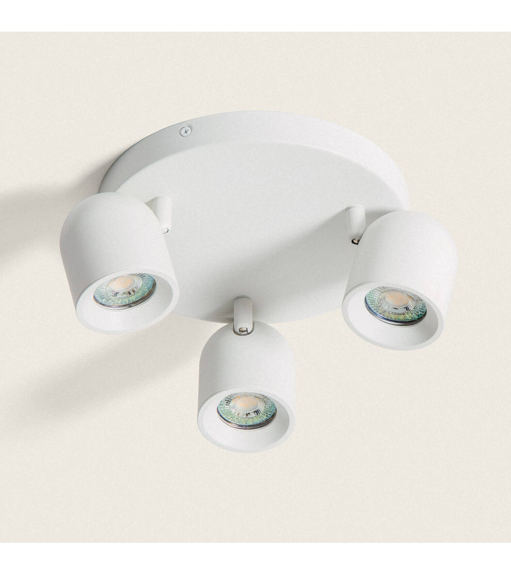 Plafonnier Rond Orientable Aluminium 3 Spots Caleb - 114684 - vue 3