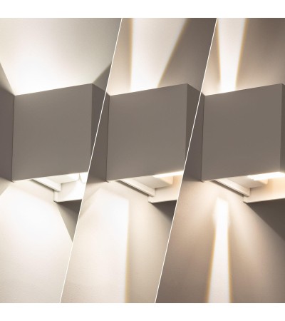Applique Murale LED Extérieure Aluminium Eros 6W Éclairage Double Face Blanche - 6230 - vue 6