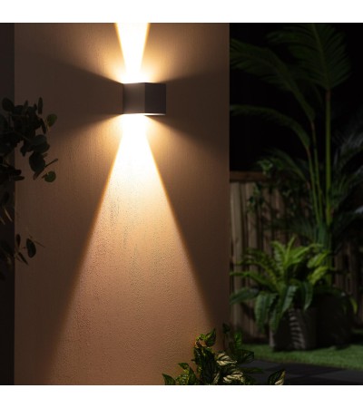 Applique Murale LED Extérieure Aluminium Eros 6W Eclairage Double Face Grise - 6232 - vue 5