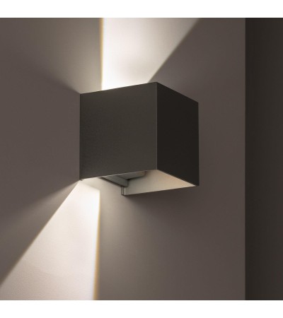 Applique Murale LED Extérieure Aluminium Eros 6W Eclairage Double Face Grise - 6232 - vue 7