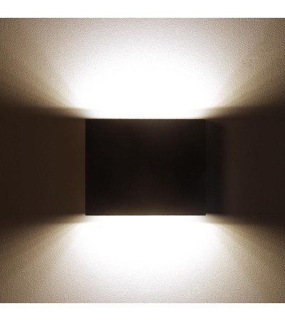 Applique Murale LED Extérieure Kaysa 6W Eclairage Double Face Carrée Noire - 88062 - vue 8