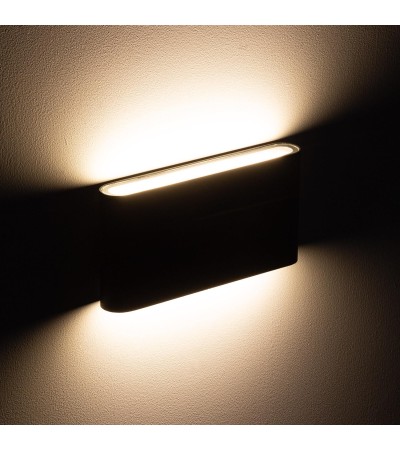 Applique Murale LED Extérieure Aluminium Vesta 12W Éclairage Double Face Noire - 6241 - vue 2