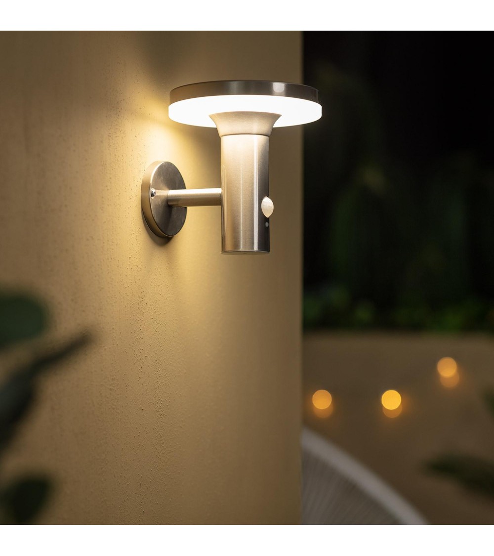 Applique Murale Extérieure Solaire LED Helios en Acier Inoxydable avec Détecteur de Mouvement PIR - 6183 - vue 2