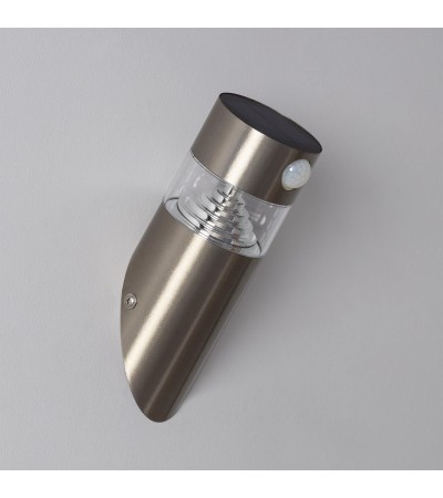 Applique Murale LED Extérieure Solaire Acier Inoxydable avec Détecteur de Mouvement PIR Inti