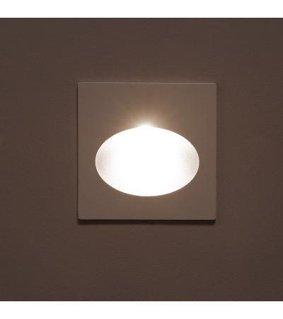 Balise Extérieure Murale LED Encastrable 3W Carrée Coney Blanche - 87803 - vue 9
