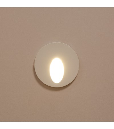 Balise Extérieure Murale LED Encastrable 3W Ronde Blanche en Aluminium Boiler - 87831 - vue 9