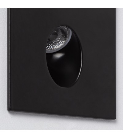 Balise LED 1W Encastrable au Mur Carrée Noire Adam - 86035 - vue 5