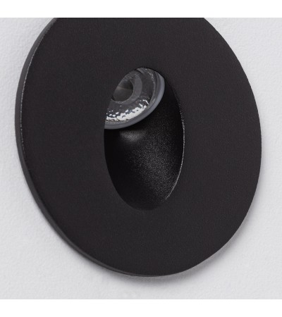 Balise LED 1W Encastrable au Mur Ronde Adam Noire - 86023 - vue 5
