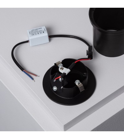 Balise LED 1W Encastrable au Mur Ronde Adam Noire - 86023 - vue 8