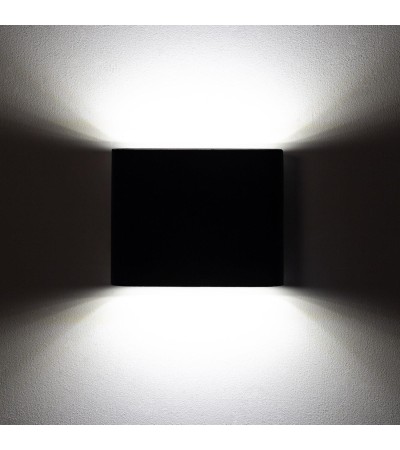 Applique Murale LED Extérieure Luming 6W Éclairage Double Face Carrée Noire - 88160 - vue 4
