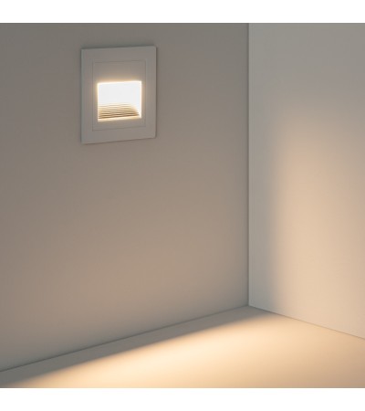 Balise LED Extérieure 3W Encastrable au Mur Carrée Olite Blanche - 87716 - vue 9
