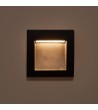 Balise Extérieure LED 4W Encastrable Aluminium Murale Carrée Noire Leif - 87971 - vue 9