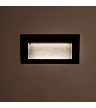 Balise LED Extérieure 4W Encastrable au Mur Rectangulaire Elin Noire - 88013 - vue 9