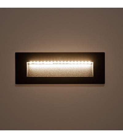 Balise Murale Extérieure LED 7W Encastrable Rectangulaire Aluminium Noir Groult - 87908 - vue 7