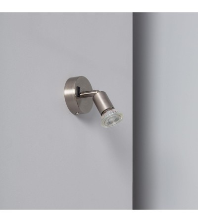 Applique Orientable Aluminium Oasis 1 Spot Argenté avec Interrupteur